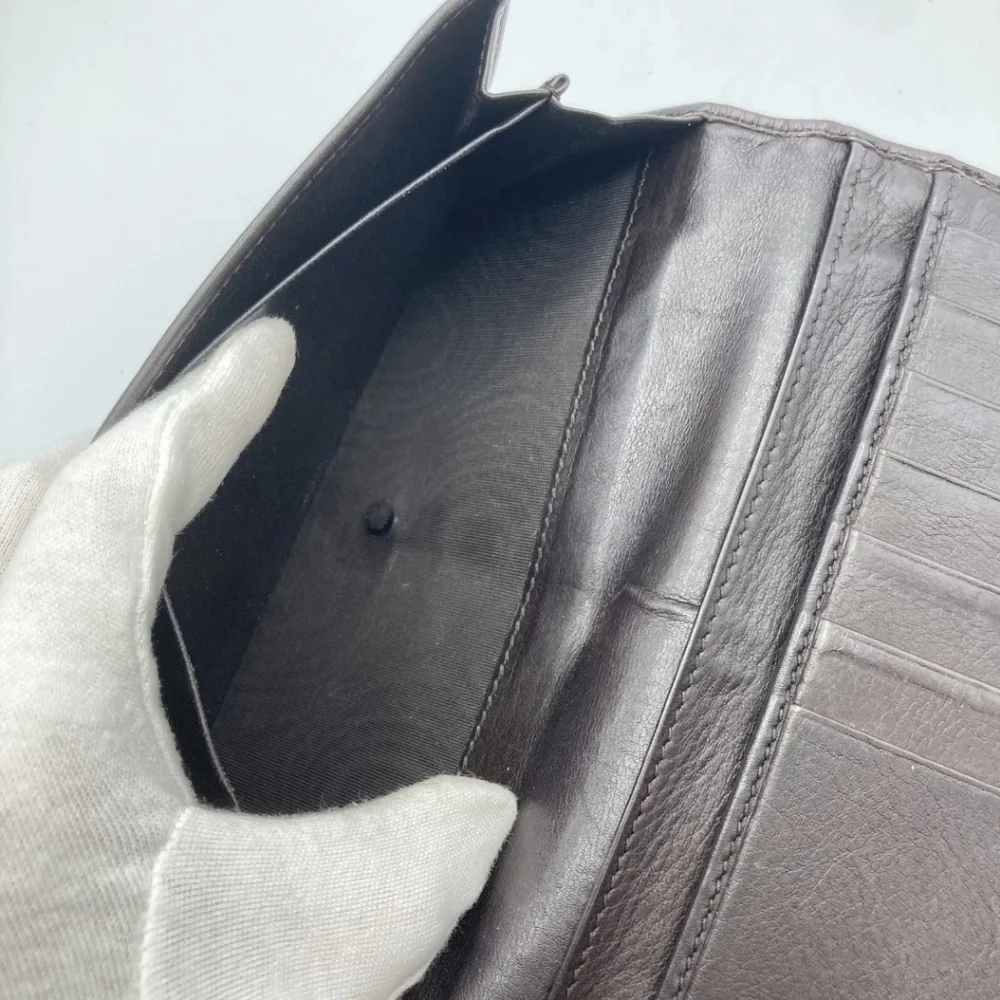 🤎🔹️GUCCI 🔹️ Leather long wallet Italy Guccissima heart Brown ✨️ - Picture 10 of 12